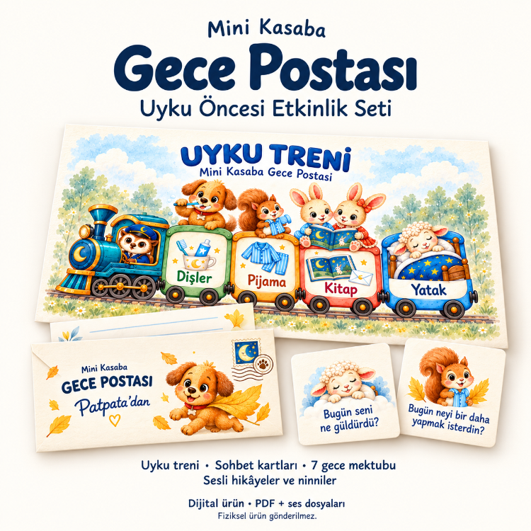 Mini Kasaba Gece Postası: Şefkatli Uyku Ritüeli Seti (Dijital Ürün)