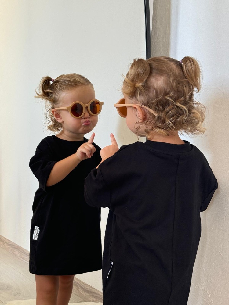 Çocuk Oversize Siyah Basic Tişört – %100 Pamuk Unisex