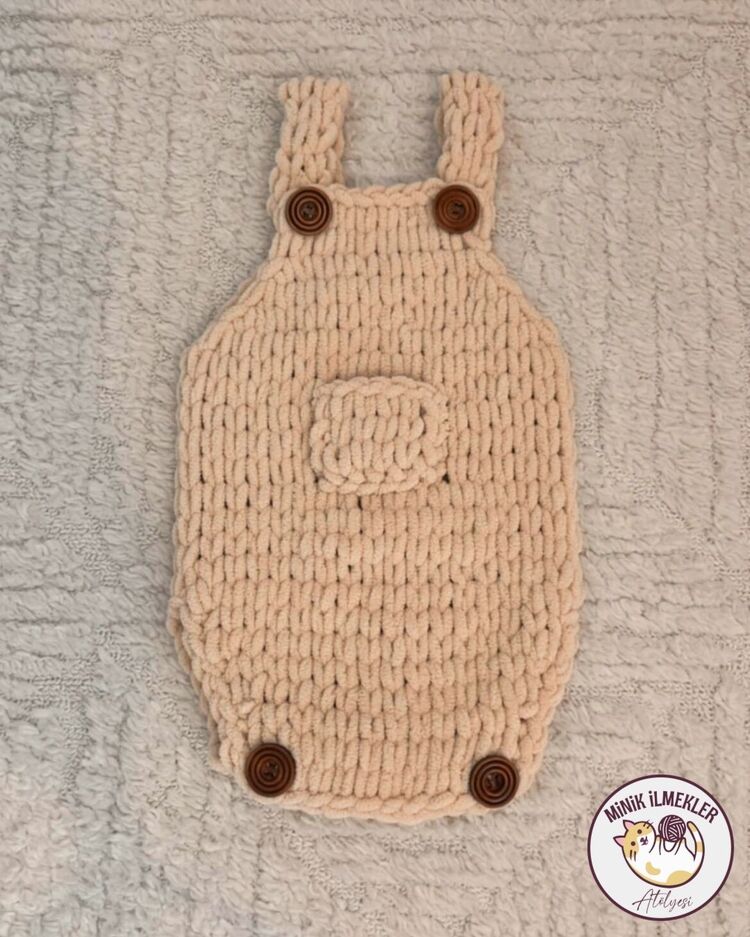 Bebek Salopet Tulum – Bal Köpüğü, 1 Yaş – Alize Puffy, El Örgüsü