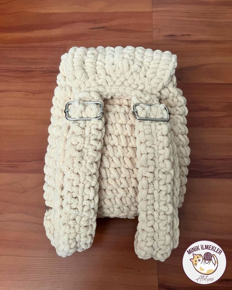 Çocuk Çanta – Bal köpüğü , 30x27 cm – Alize Puffy, El Örgüsü