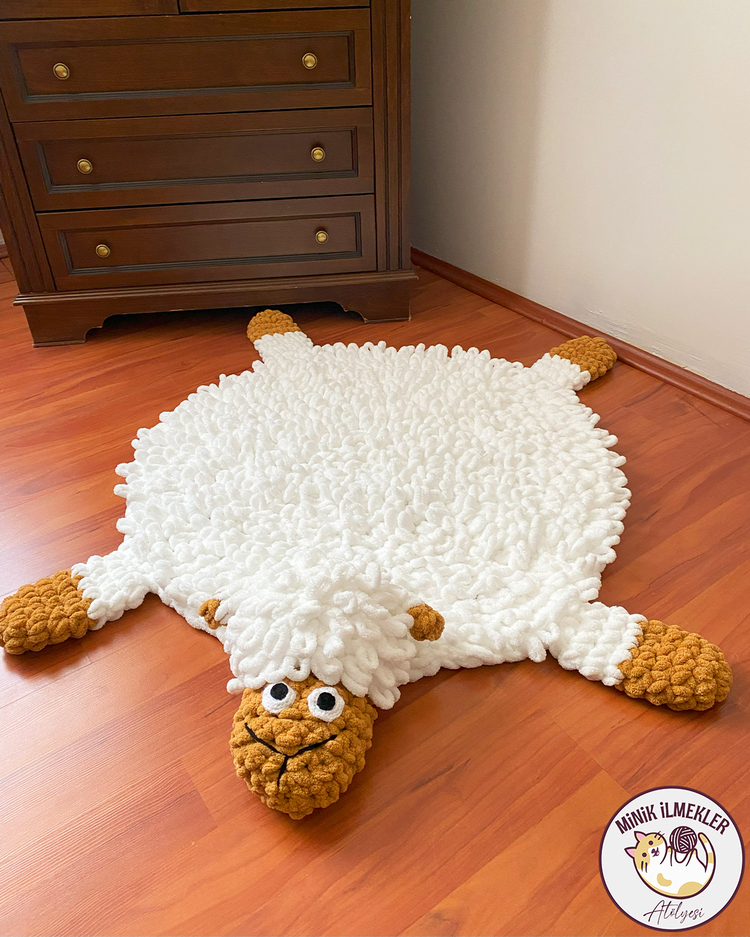 Bebek Oyun Halısı – Kuzu, 120 cm – Alize Puffy, El Örgüsü