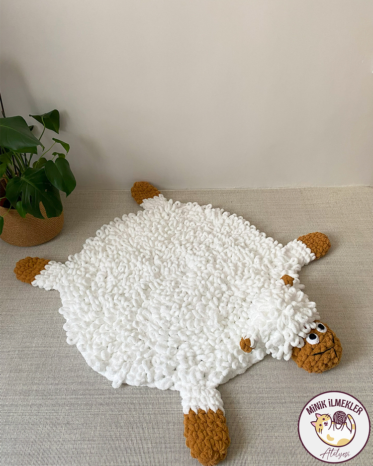 Bebek Oyun Halısı – Kuzu, 120 cm – Alize Puffy, El Örgüsü