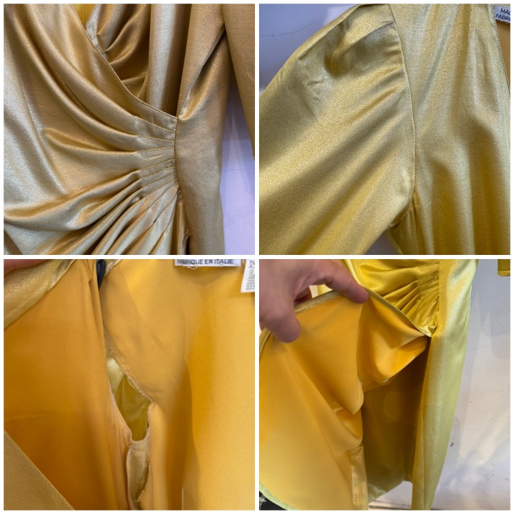 Ungaro sarı vintage şahane elbise