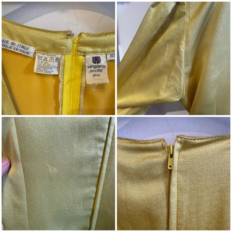 Ungaro sarı vintage şahane elbise