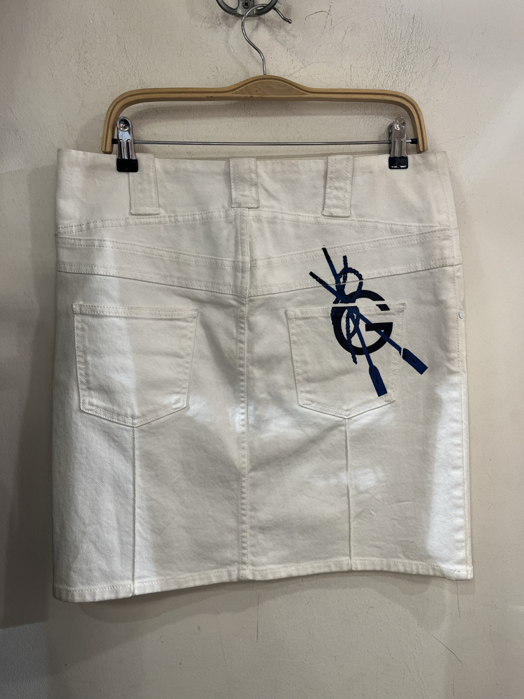 Gucci beyaz denim etek