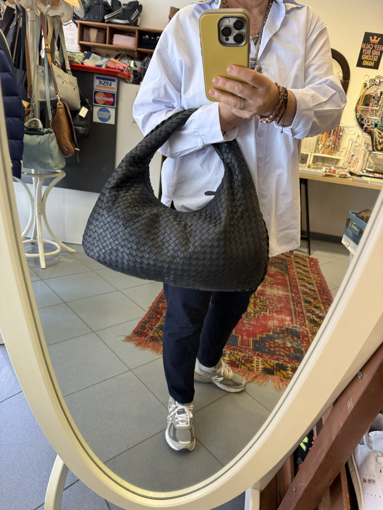 Bottega Veneta lacivert Hobo çanta