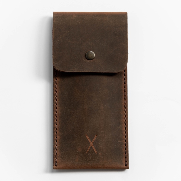 minimal X Gerçek Deri Kalemlik - El Yapımı