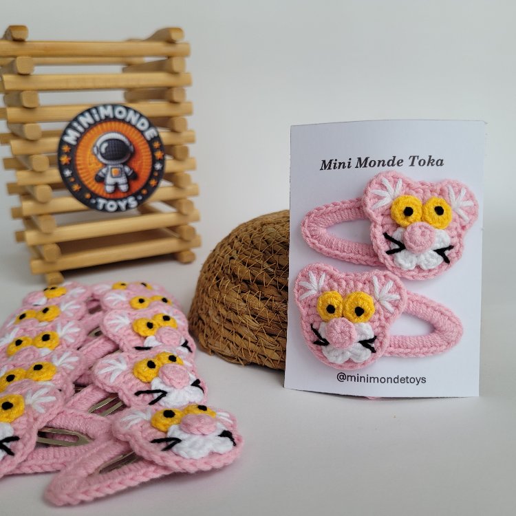Pembe Panter Çıtçıt Toka (1 çift)