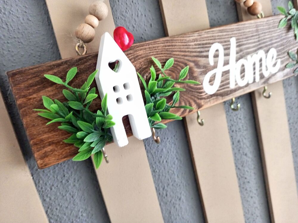 Ahşap Home Anahtarlık Askısı 