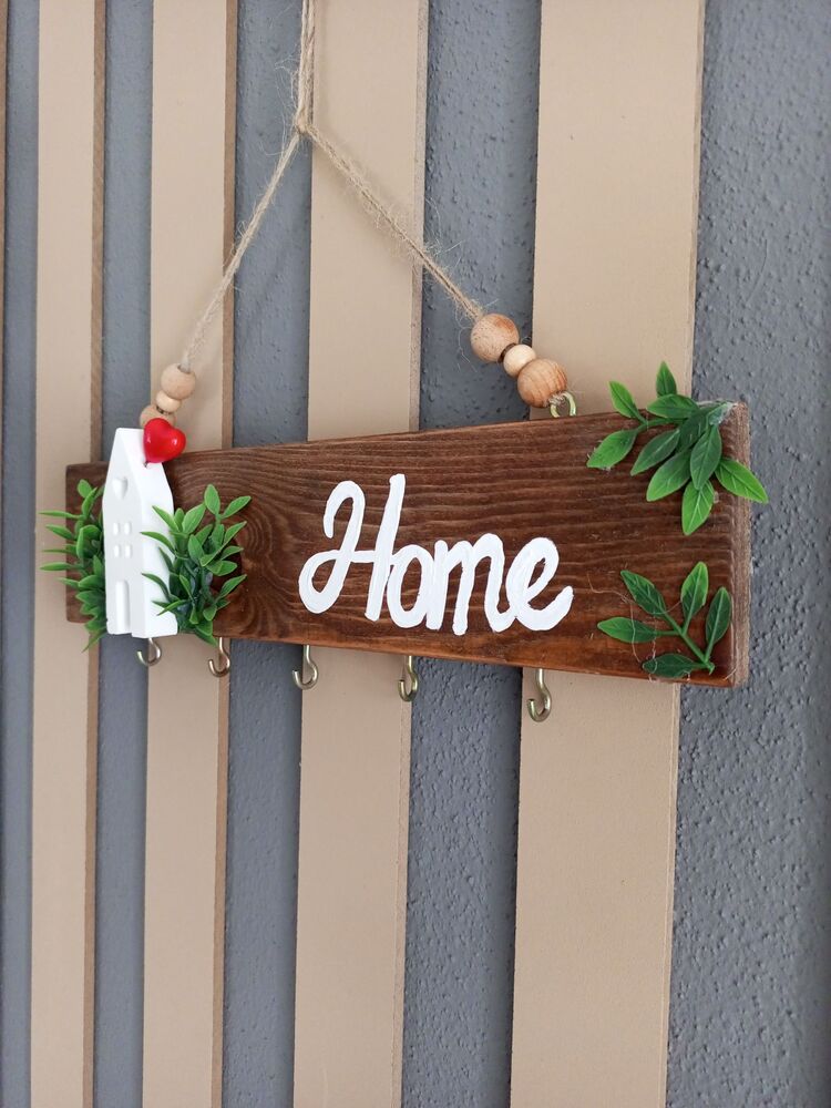 Ahşap Home Anahtarlık Askısı 
