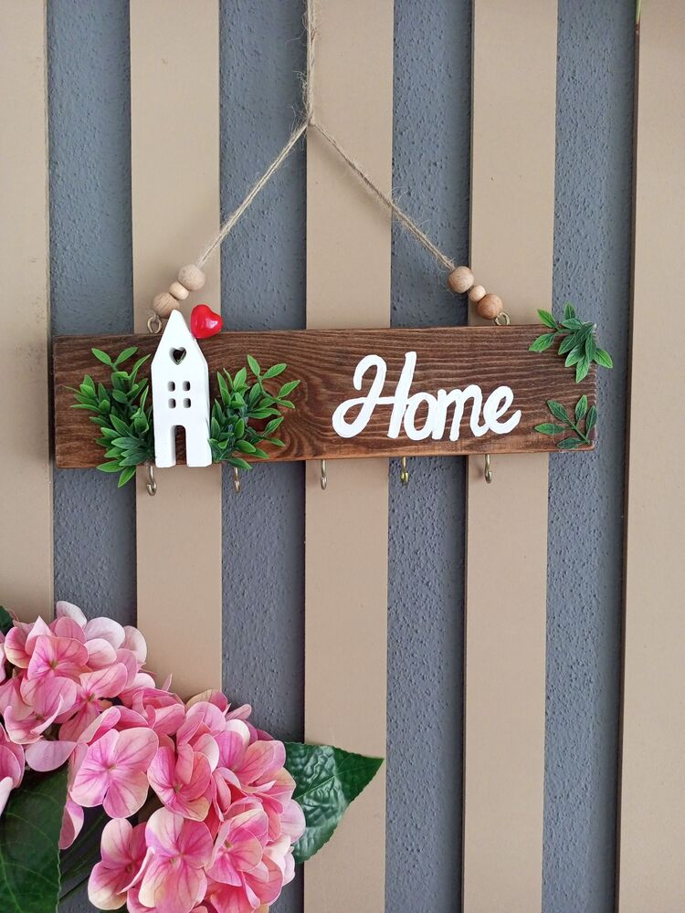 Ahşap Home Anahtarlık Askısı 