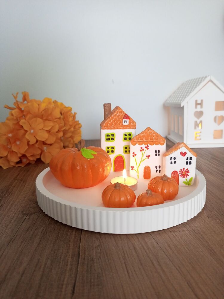 Sonbahar Dekorasyonu Balkabağı Set Dekoratif Sunum Turuncu