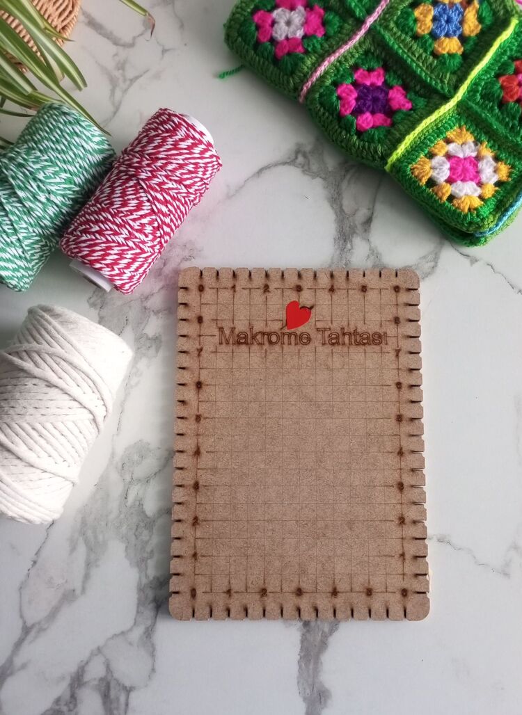 Makrome Pano 28*38cm Makrome Tahtası Elişi Hobi El yapımı Bileklik Yapımı Dokuma Tezgahı