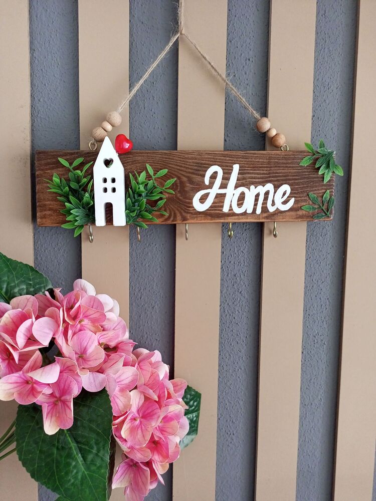 Ahşap Home Anahtarlık Askısı 