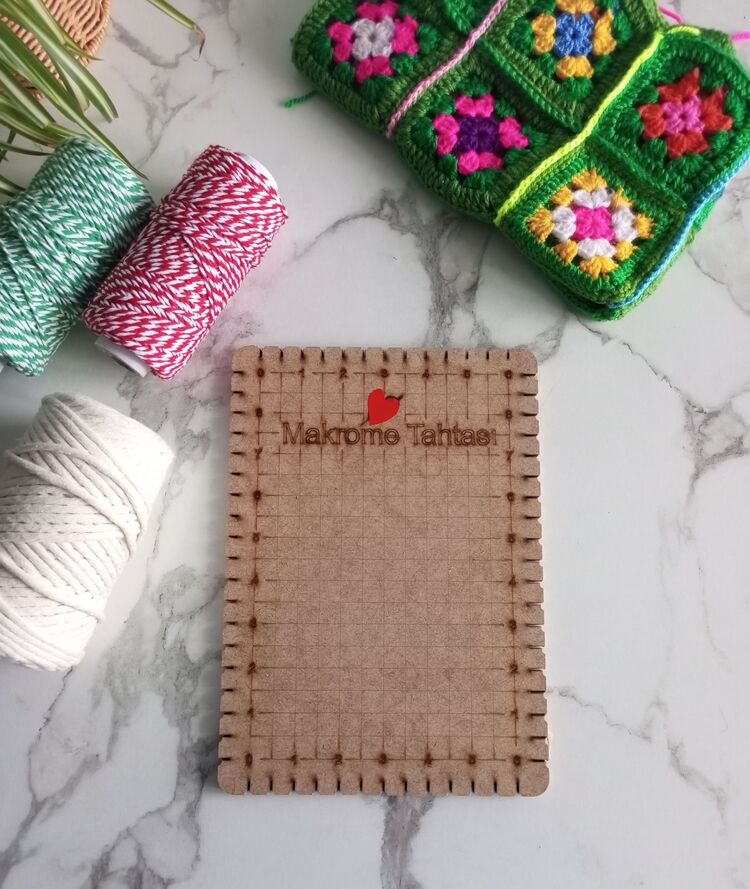 Makrome Pano 28*38cm Makrome Tahtası Elişi Hobi El yapımı Bileklik Yapımı Dokuma Tezgahı