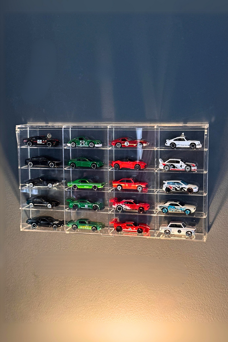 20’li Kapaklı Pleksi 1/64 Hot Wheels Araba Rafı