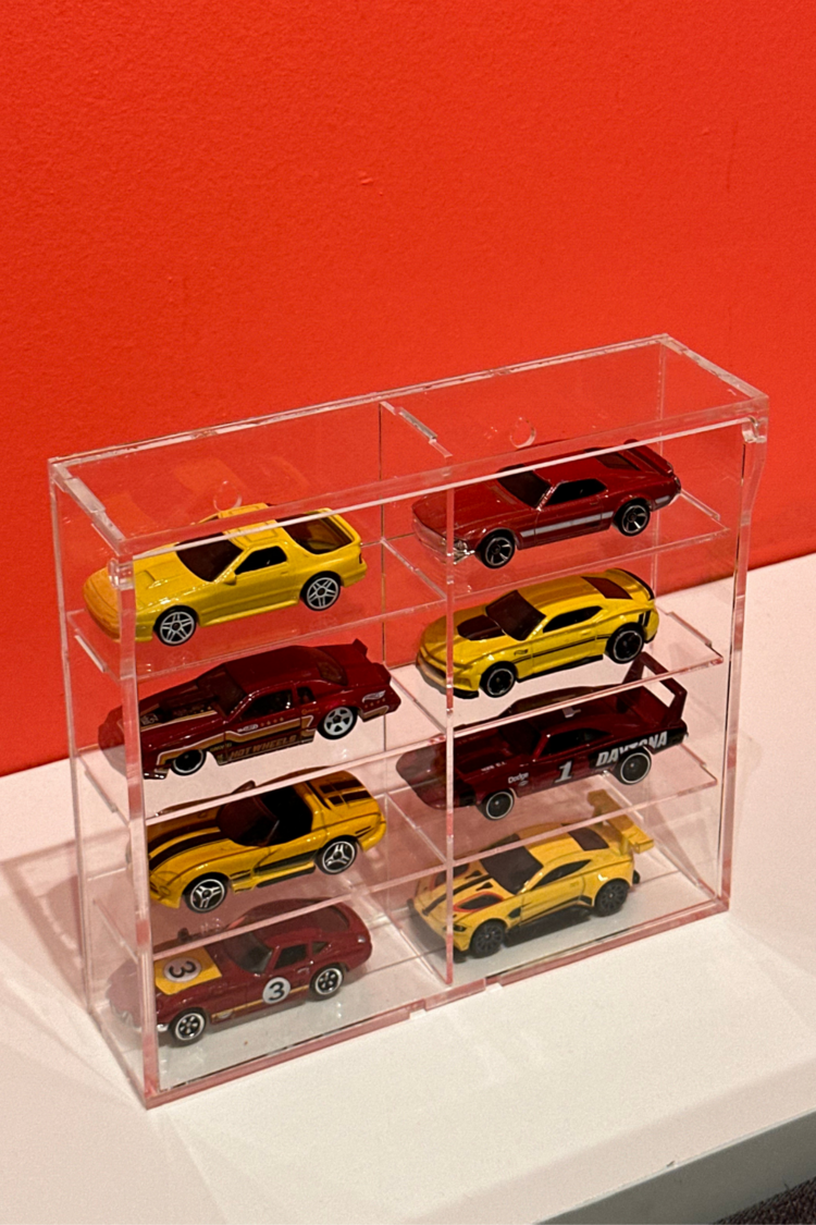 8li Kapaklı Pleksi 1/64 Hot Wheels Diecast Model Araç Sergileme Rafı