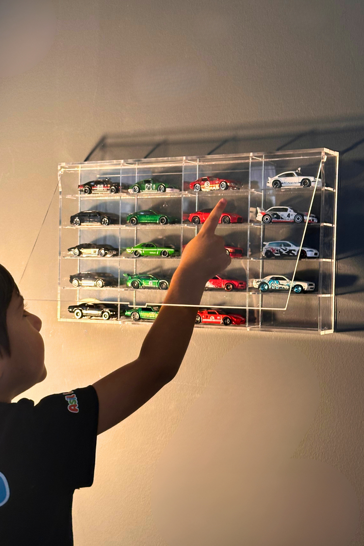 20’li Kapaklı Pleksi 1/64 Hot Wheels Araba Rafı