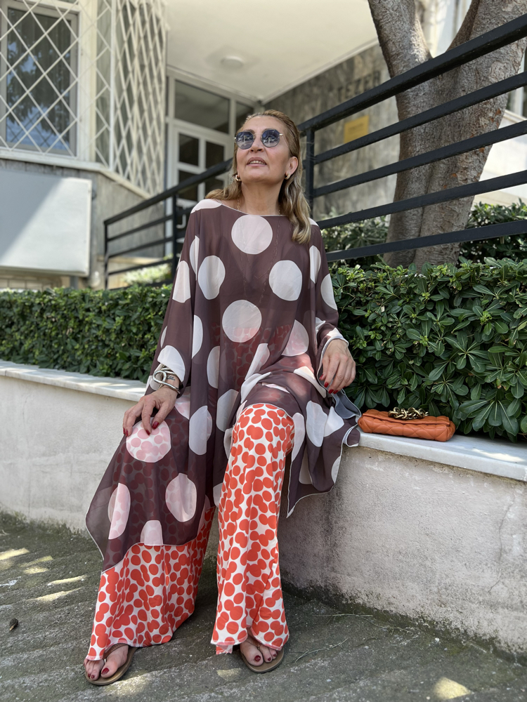 Polka geniş pantolon 