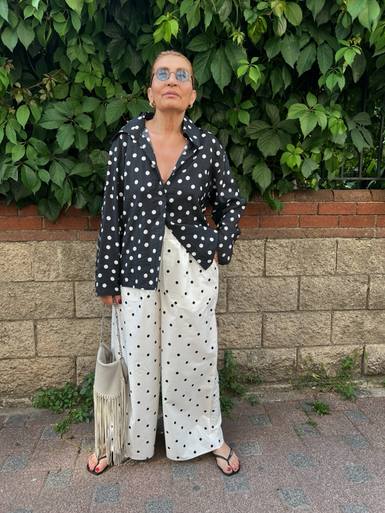 Siyah Polka gömlek 