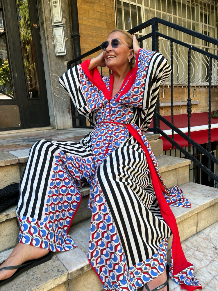 Maksi boy strip kimono