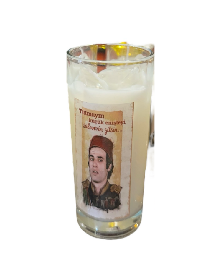Yeşil Çam Sahne Kesitli Rakılı Mum