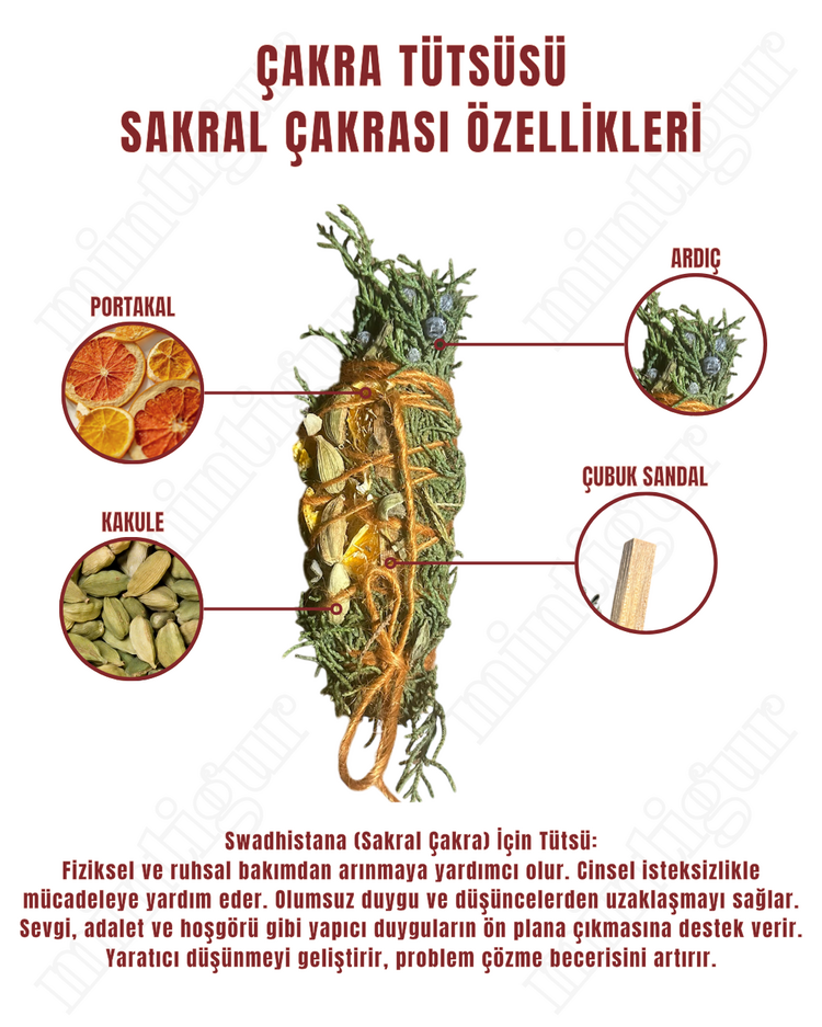 Çakra Tütsü Sepet seti (7 adet demet tütsü+sepet)