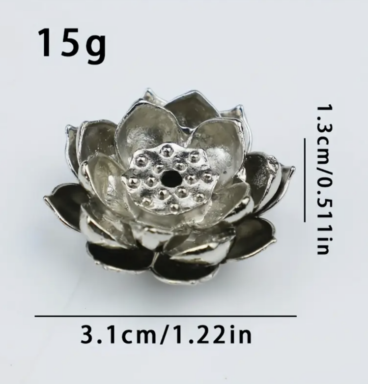 Gümüş Renkli Çinko Alaşımlı Zen Esintili Lotus Tütsülük