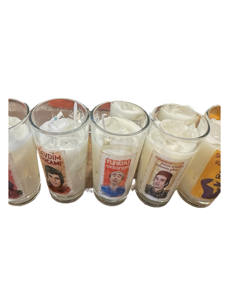 Yeşil Çam Sahne Kesitli Rakılı Mum