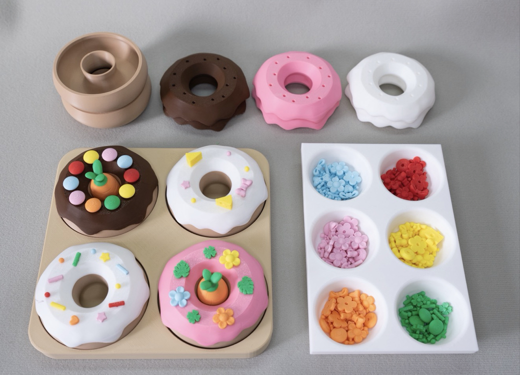 Montessori Donut Süsleme Seti | Çocuklar İçin Yaratıcı Oyun ve Duyusal Aktivite Seti  