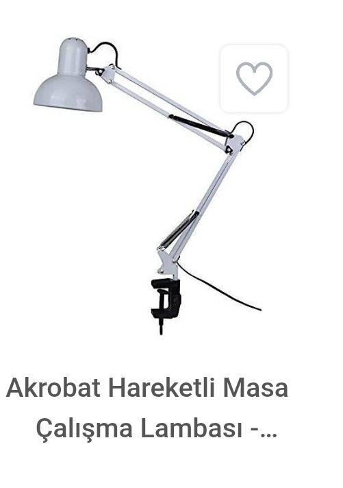 Akrobat Hareketli Masa Çalışma Lambası - Manikür Masa Lambası Mengeneli beyaz