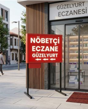 Portatif Akülü Işıklı Nöbetçi Eczane Tabelası (Eczane İsmine Özel Üretim)