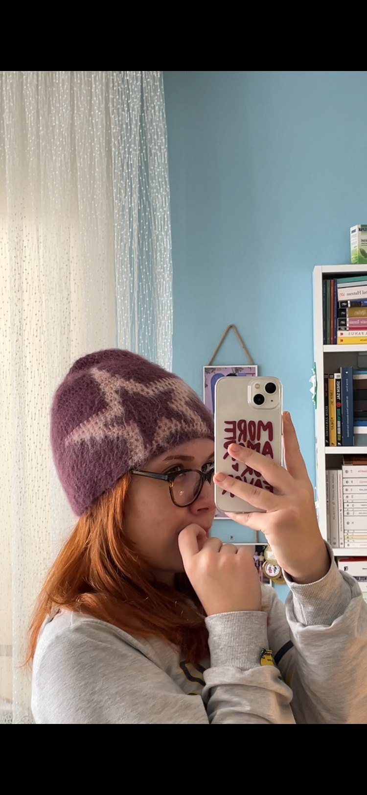 Star Mohair Brushed Beanie