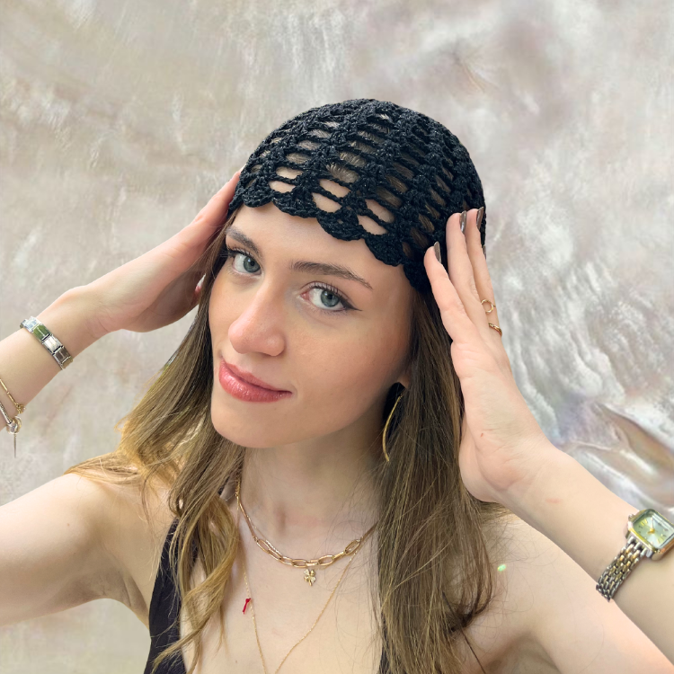 Siyah Mesh Skull Cap