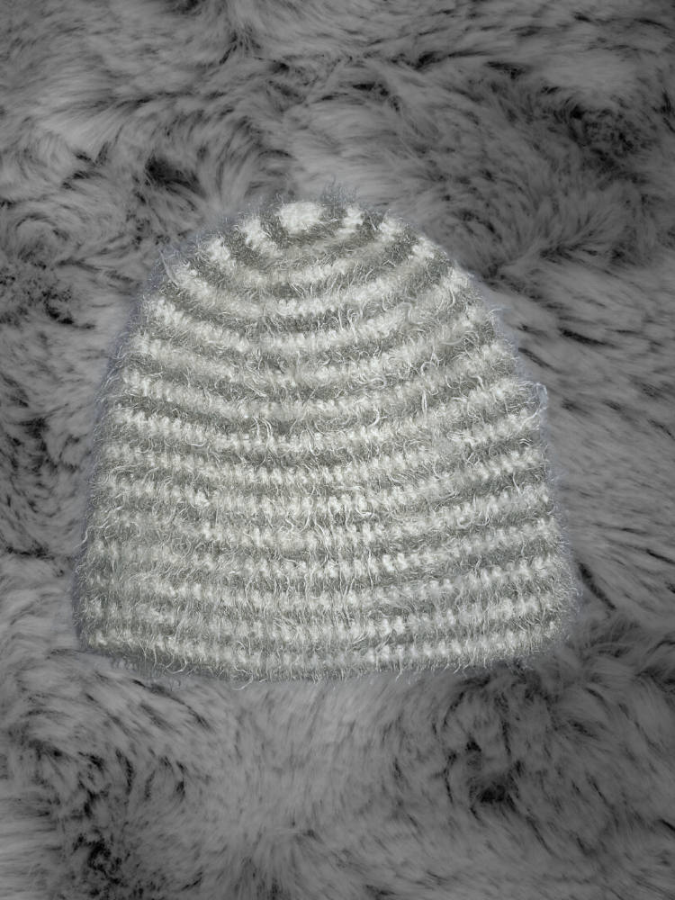 2 Renkli Fluffy Brushed Mohair Beanie