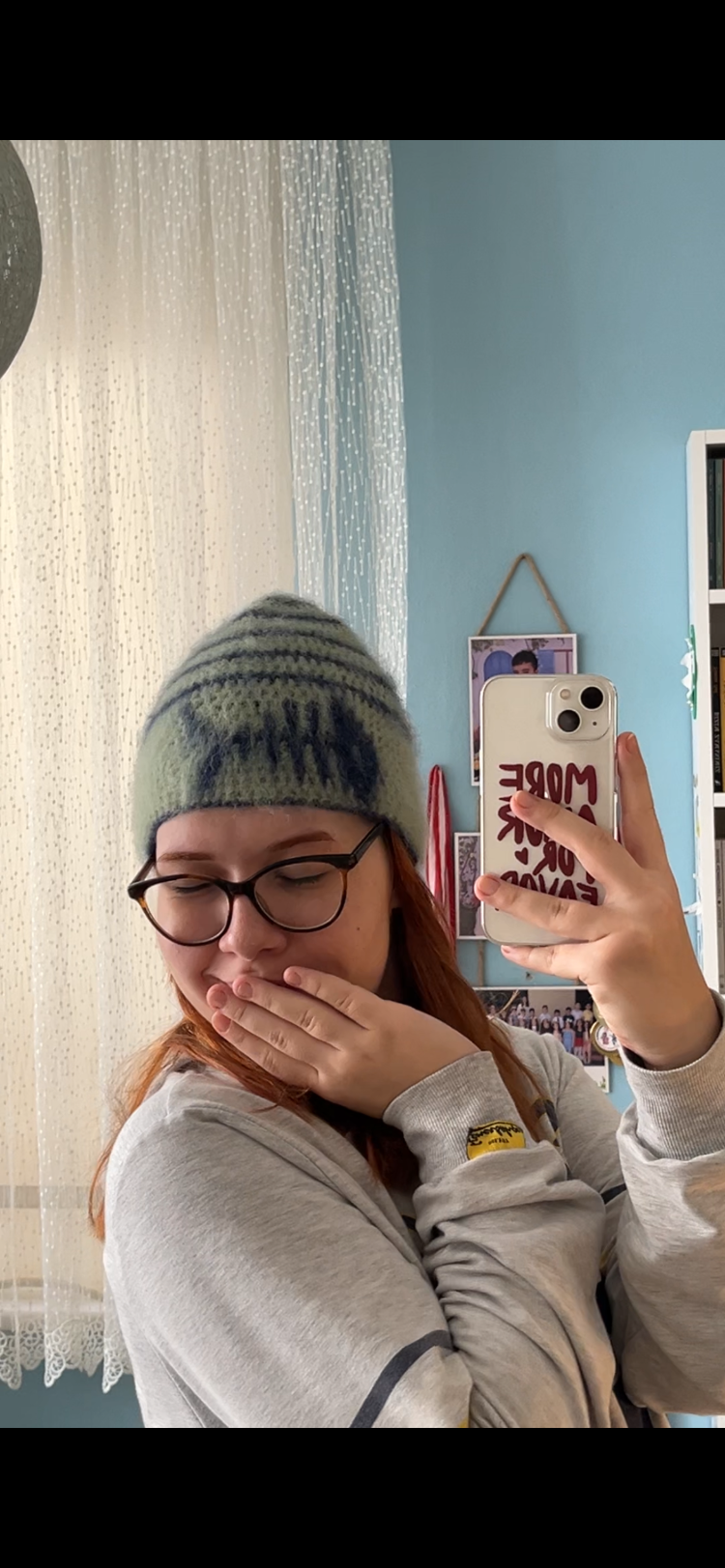 Fish Bone Mohair Brushed Beanie