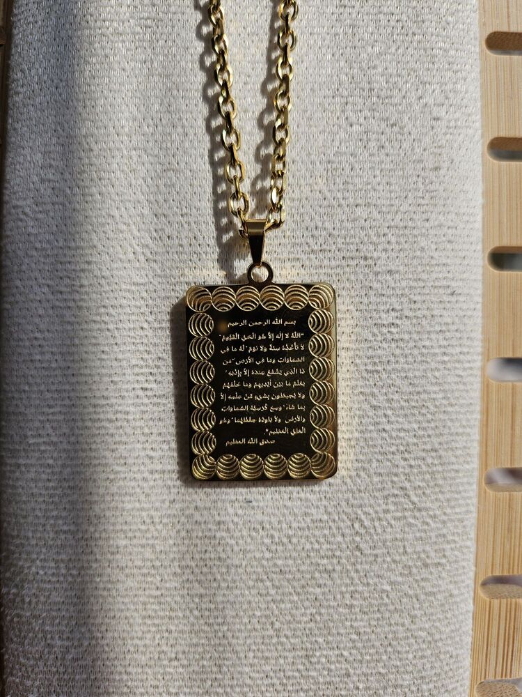 Dikdörtgen gold kolye