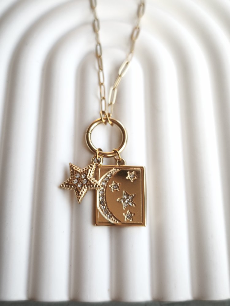 Ay yıldızlı charm kolye