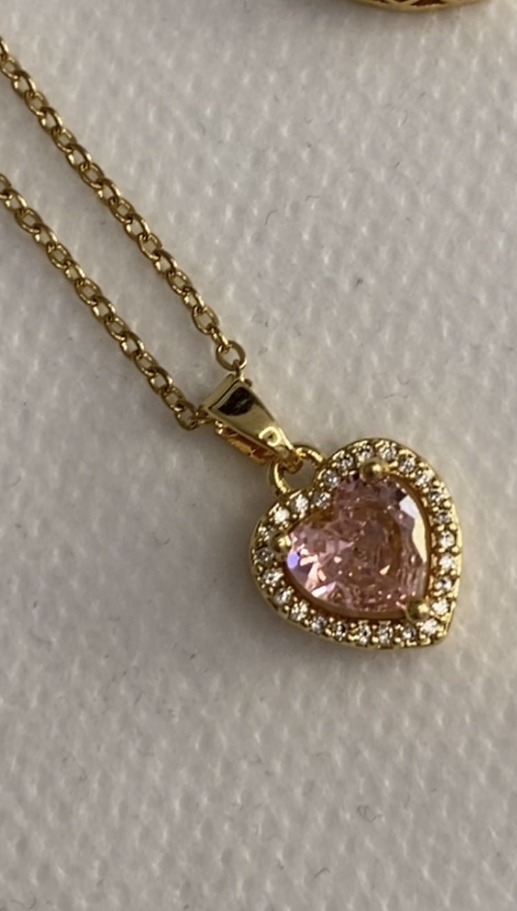 Pembe Kalp kolye