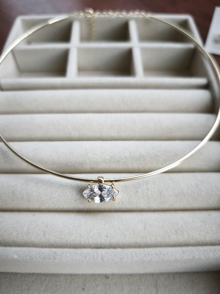 Tektaş choker kolye