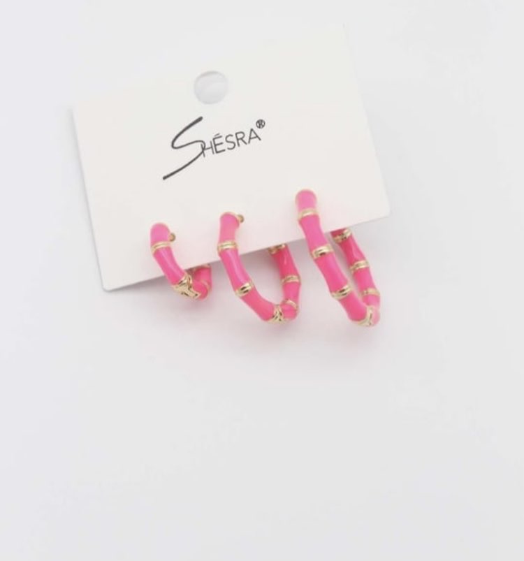 3’lü pembe küpe