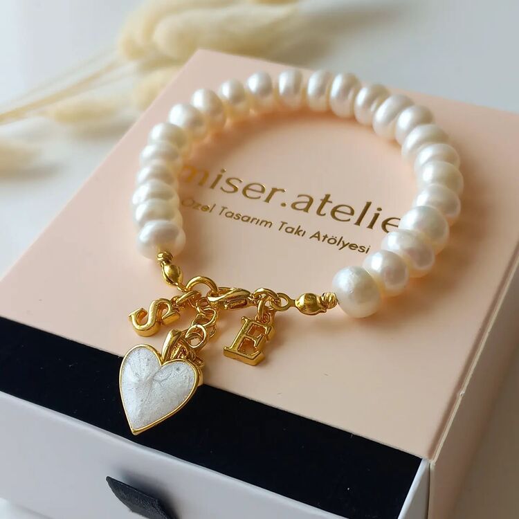 'ADEN GOLD 2 HARFLİ RONDELA İNCİ ' ♡