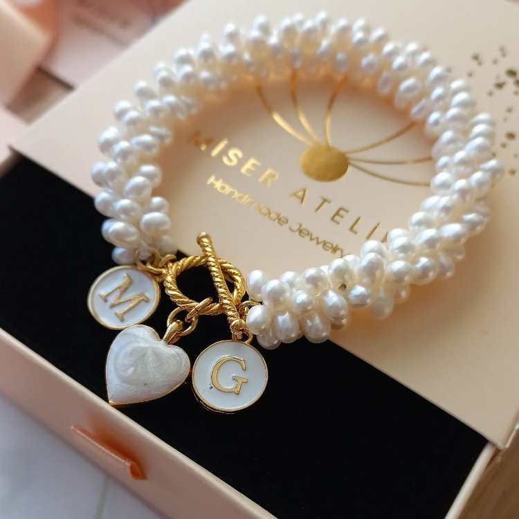 'SERRA BRACELET ~3 ' gümüş KLİPSLİ HARFLİ BİLEKLİK '