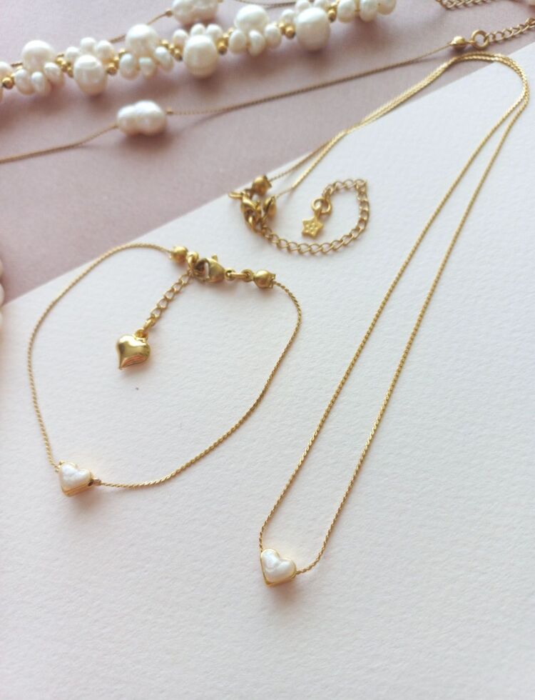 Çelik zincir Minimal Kalp Set