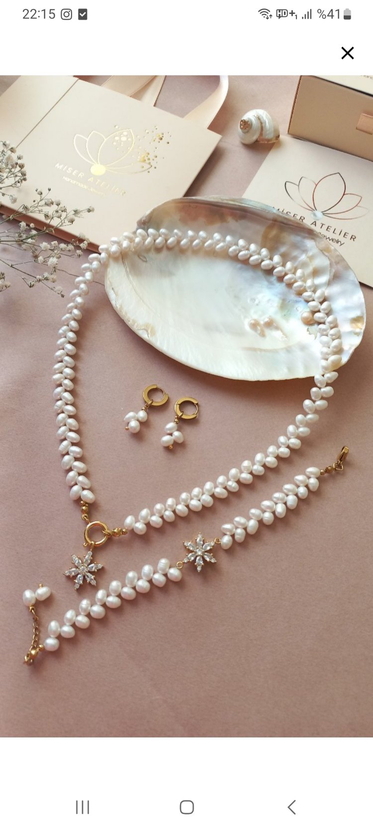 PETAL KOLYE VE KÜPE SET