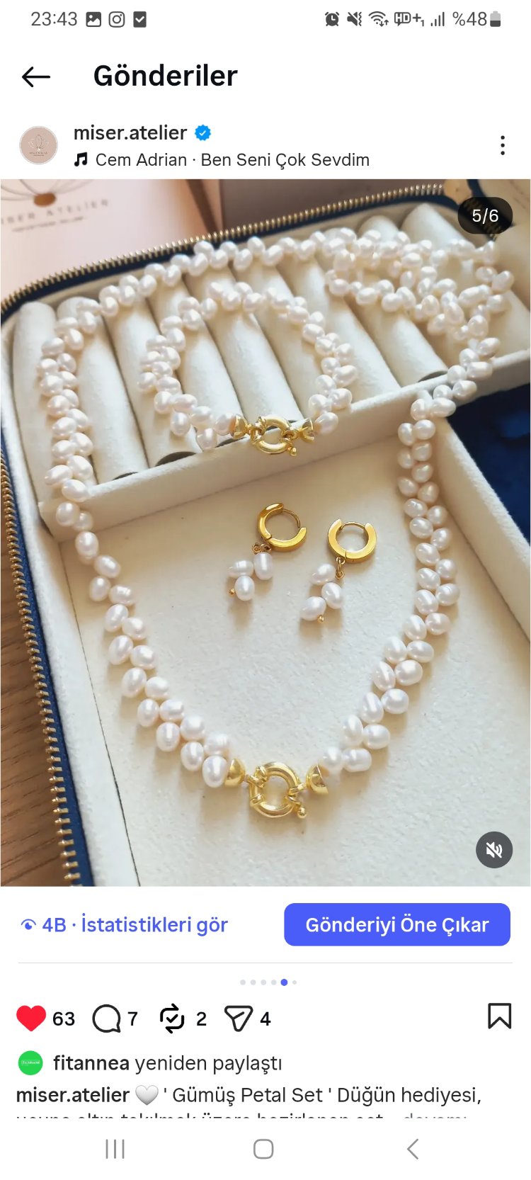 GEMİCİ KİLİTLİ GÜMÜŞ PETAL SET
