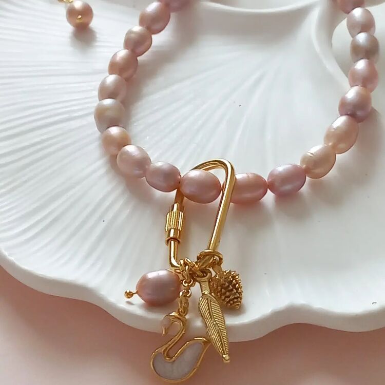  ' PINKY İNCİ KUĞULU KOLYE '