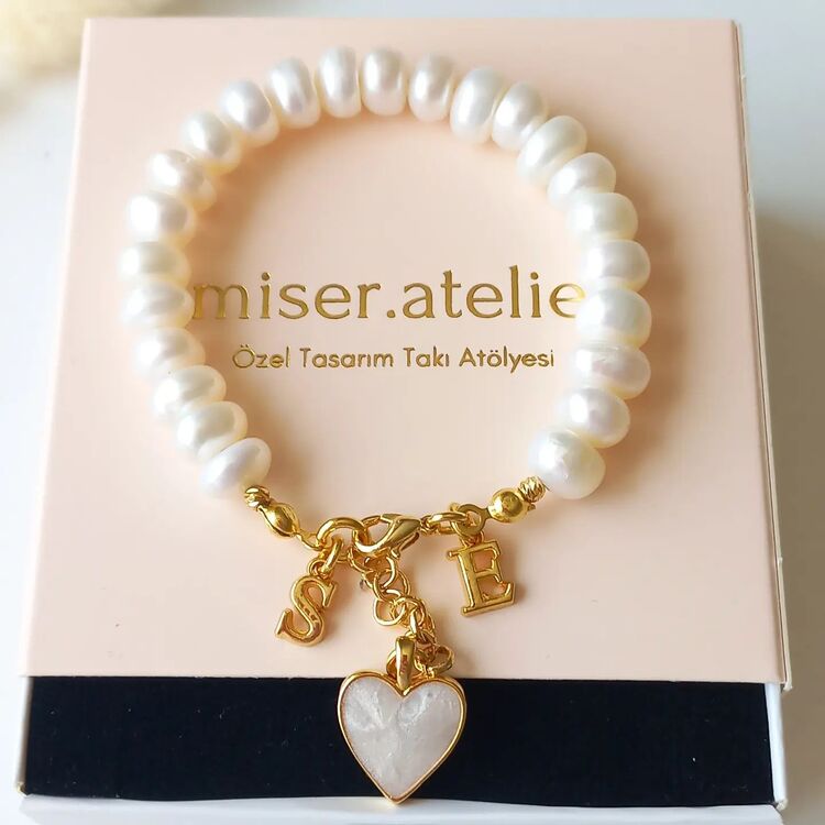'ADEN GOLD 2 HARFLİ RONDELA İNCİ ' ♡