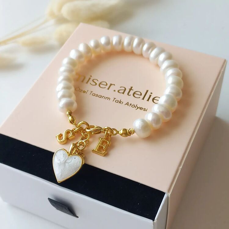 'ADEN GOLD 2 HARFLİ RONDELA İNCİ ' ♡