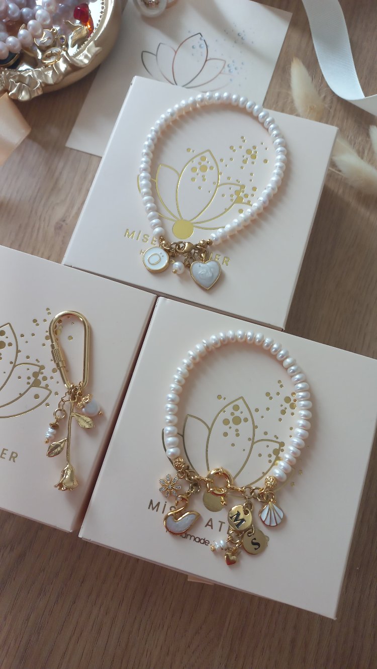 mini royal inci Çoklu charm bileklik